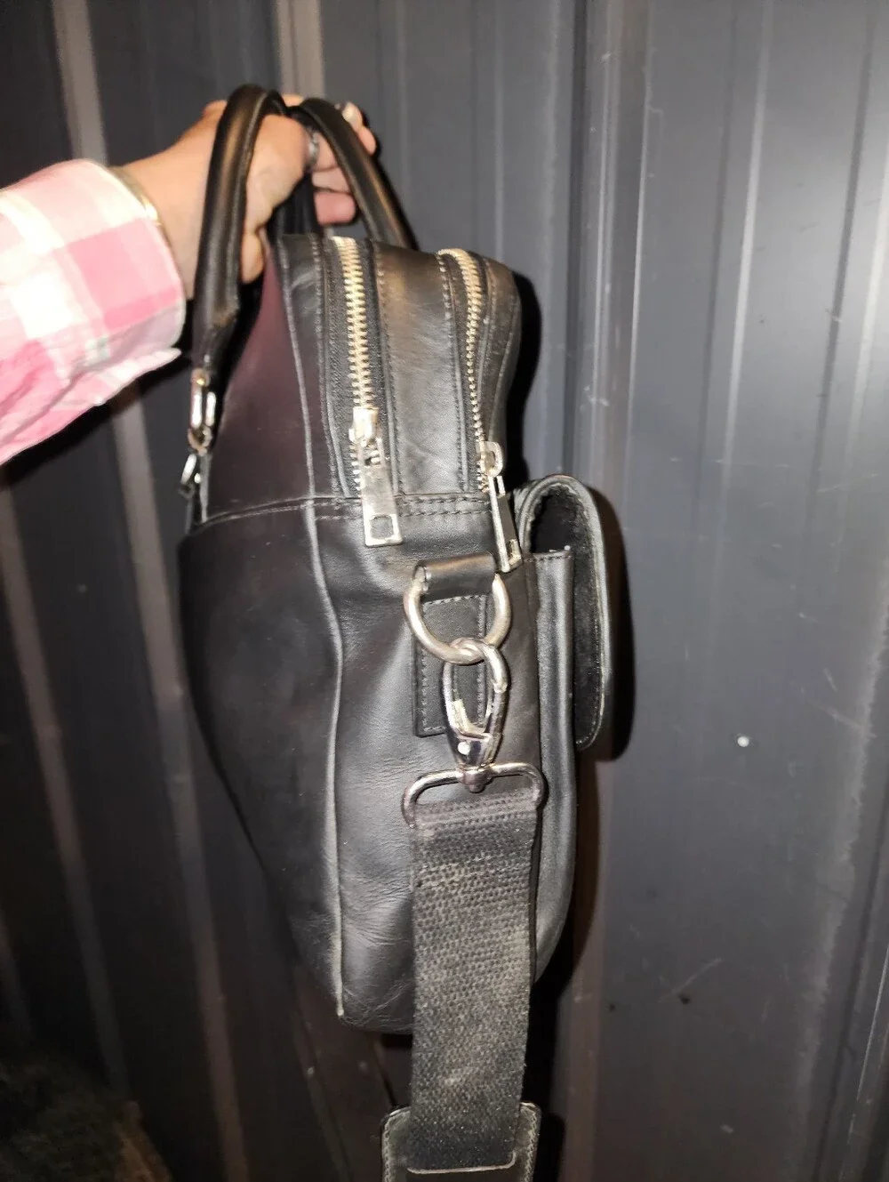 ERCO (Designed in Sweden) Genuine Top Grain Leather Briefcase Black Nice Bag!